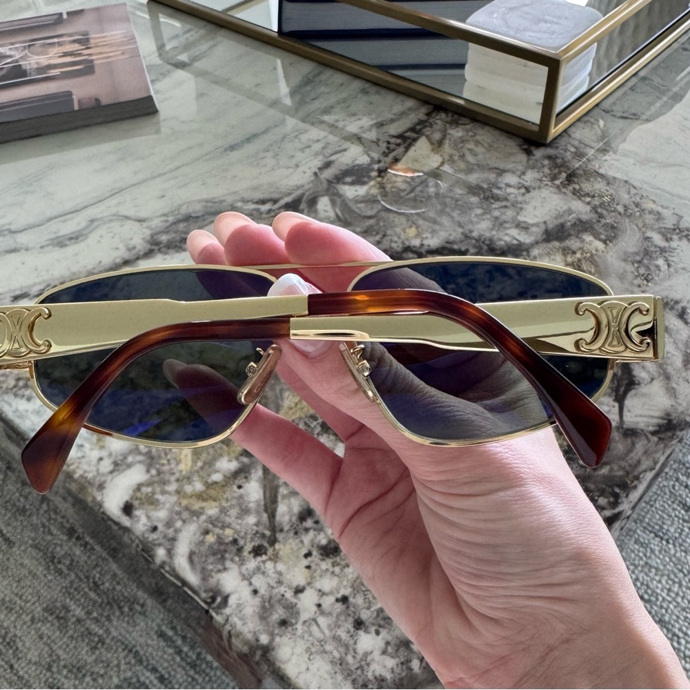 CELINE Triomphe 57mm Pilot Sunglasses - Picture 10 of 16